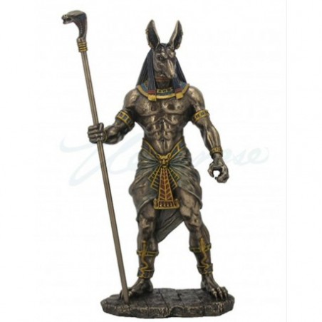 Dieu Anubis avec sceptre à tête de Cobra