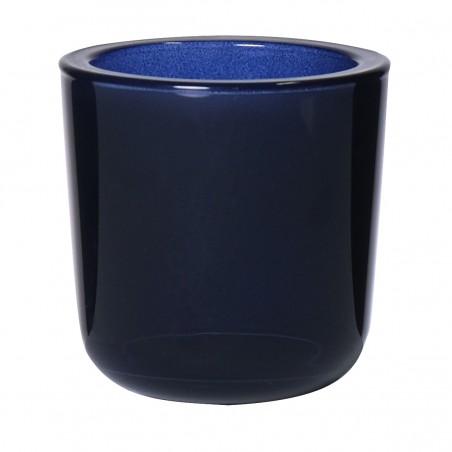 Ancien prix 9,98€ - Set de 2 photophores en verre bleu de prusse opaque pour bougie chauffe-plat